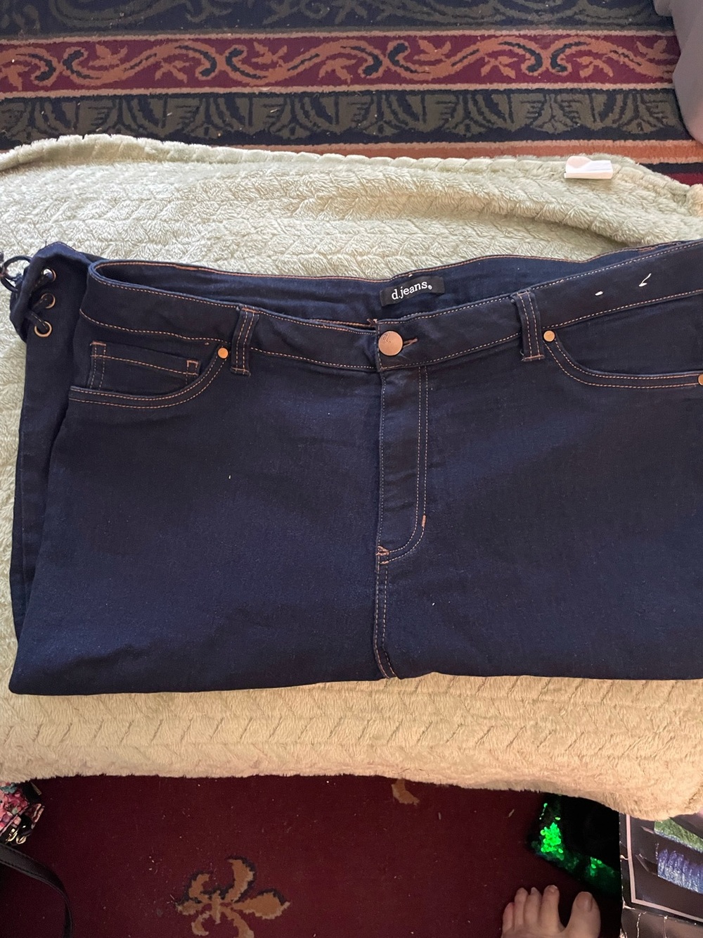 d. jeans Dark Indigo Jeans with Copper Accents